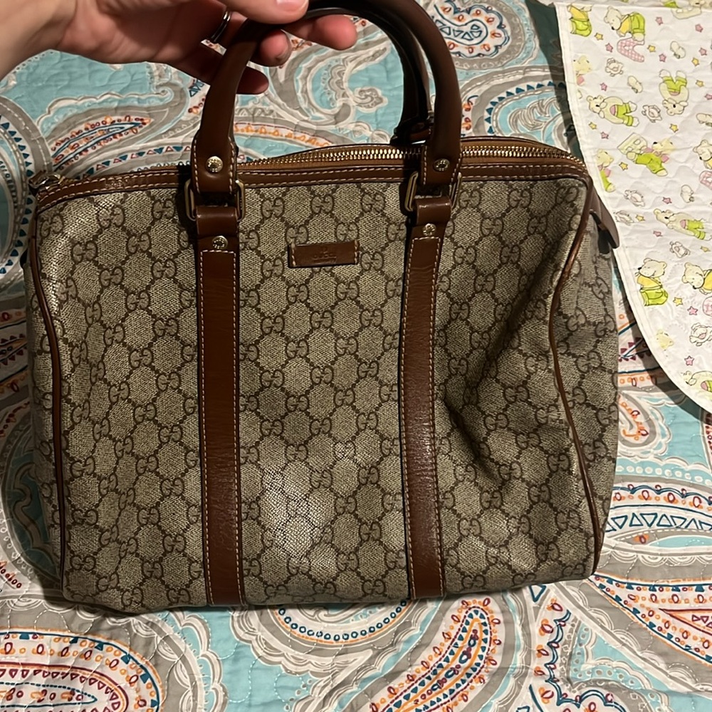 Gucci Beige and Brown Satchel